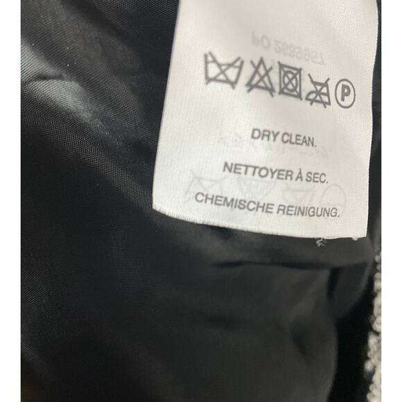 J CREW Pencil Skirt Tweed Black White Fringe Knee sz 10 Preppy Classic Office - Picture 11 of 13